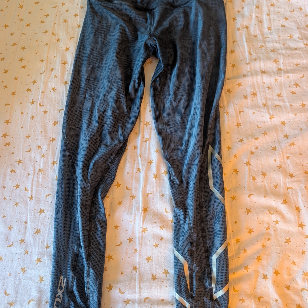 Blue and Gray Compression Leggings